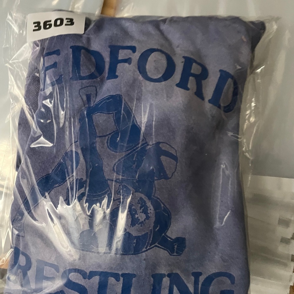 Vintage Bedford Wrestling Hoodie Mens XL Purple 1990s Tie Dye - Picture 14 of 14